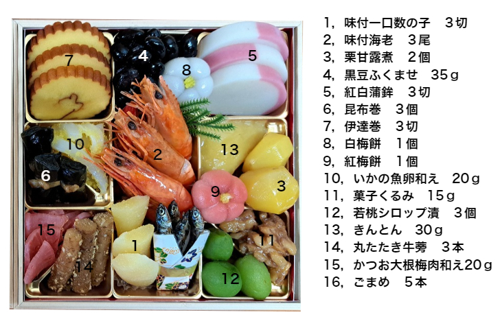 「方丈」６寸２段重　/  全31品目(冷蔵)【送料無料】