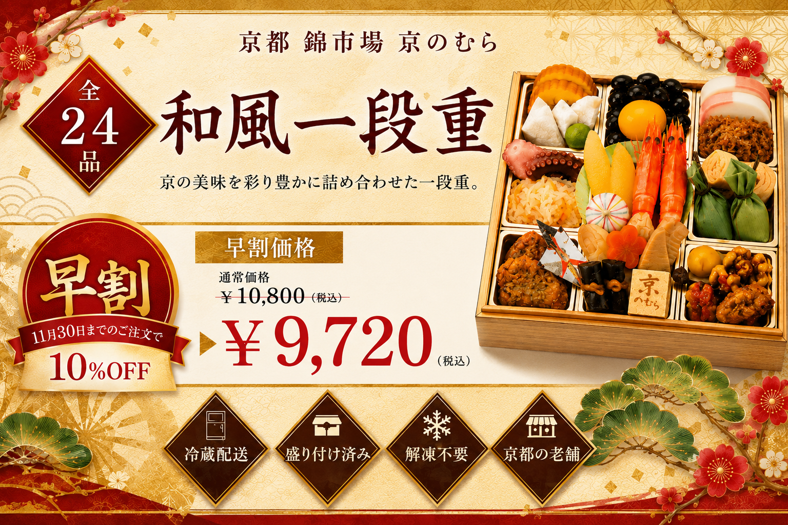 和風一段重 ７寸１段 /全２４品　　　２人前（冷蔵）【送料無料】